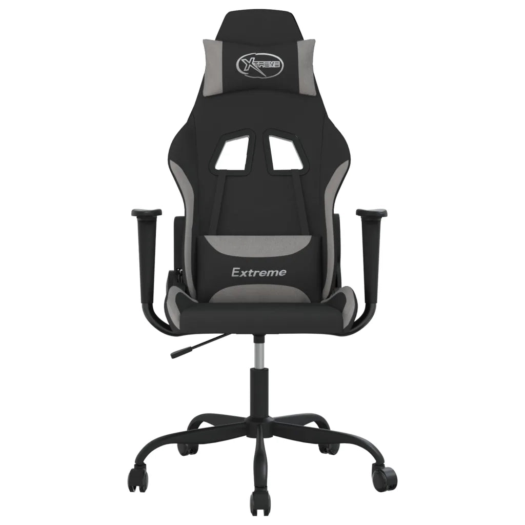 Sedia da Gaming Nero e Grigio Chiaro in Tessuto 345470