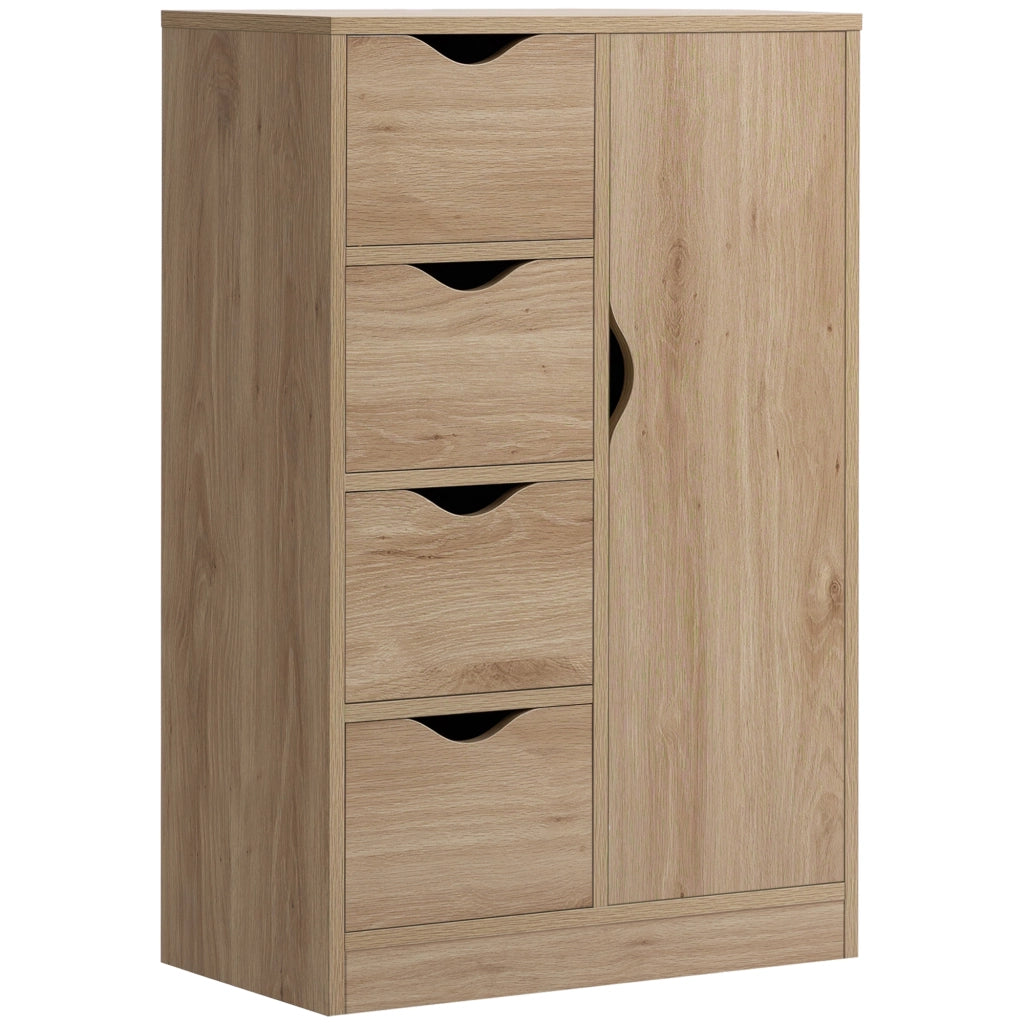 Armadio Battente con 4 Cassetti e Ripiano ¨C zephmum ¨C Robe 54x29x83 cm