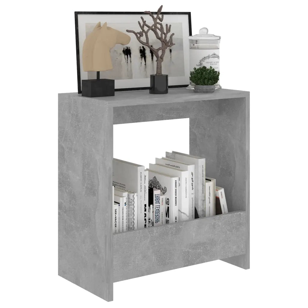 Tavolino Grigio Cemento 50x26x50 cm in Legno Multistrato 806691