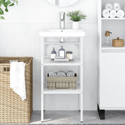 Struttura per Lavabo da Bagno-Supporti per Lavandino Bianca 40x38x83 cm in Ferro 461668