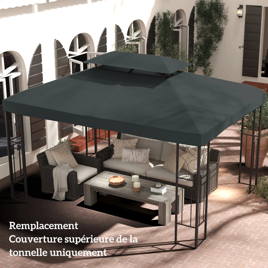 Tenda da giardino 3x4 m ¨C zephmum ¨C poliestere grigio