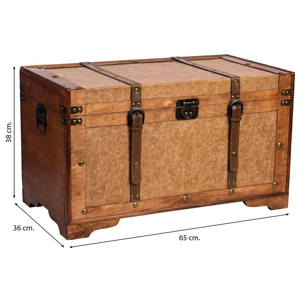 Baule legno marrone 65x36x38h cm