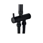 Colonna Doccia Round Nero Opaco con Centrale Scorrevole Minimal e Deviatore Verticale – Soffione Ø20 cm