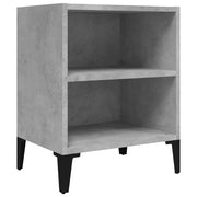 Comodino | Armadio da Notte | Mobiletto da notte con Gambe in Metallo Grigio Cemento 40x30x50 cm