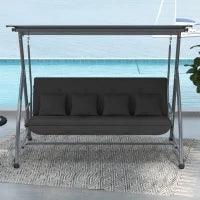 Cuscino per Seduta per Dondolo 170 x 100 x 8cm Grigio Scuro
