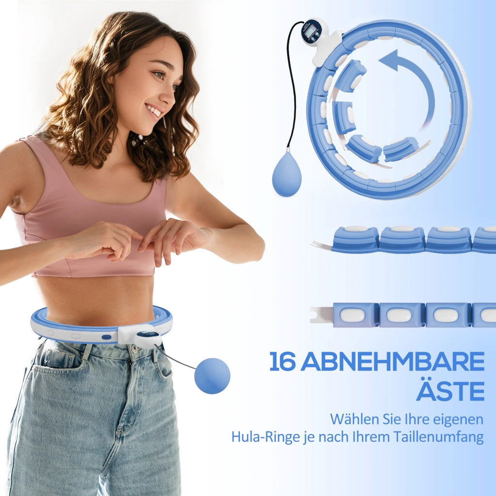 Cerchio Hula Hoop per Adulti con Peso ¨C zephmum ¨C Blu 76-113cm