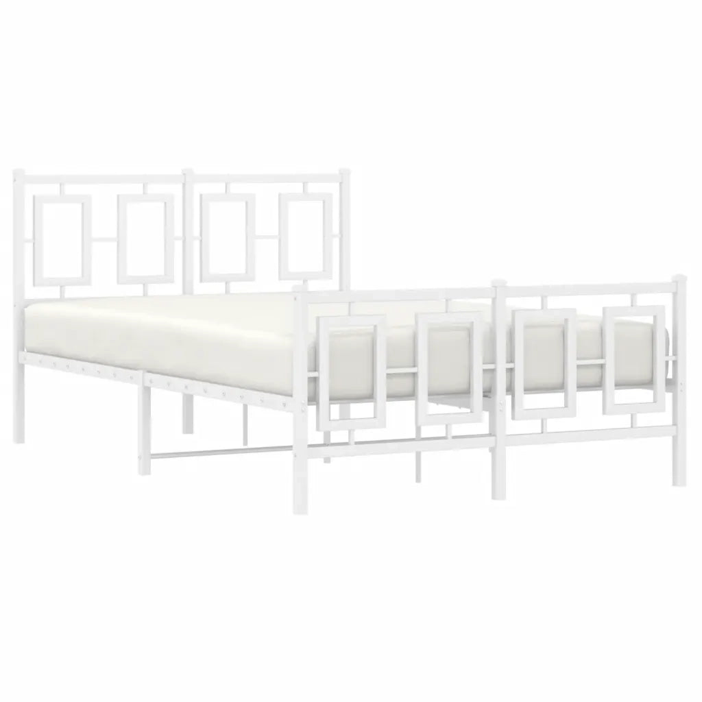 Giroletto con Testiera e Pediera Metallo Bianco 120x200 cm