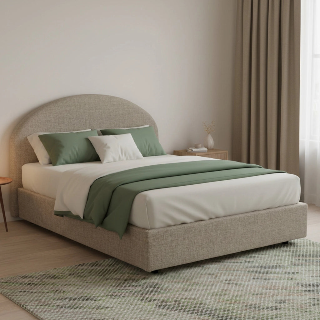 Akis, Letto Piazza e Mezza Sfoderabile Made in Italy, Grigio Tortora
