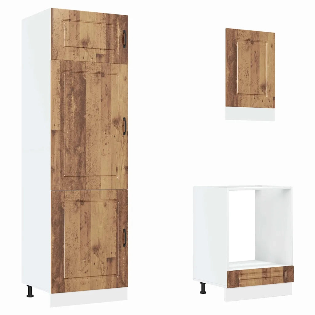 Set Mobili da Cucina 7 pz Kalmar Legno Vecchio in Truciolato 3314769