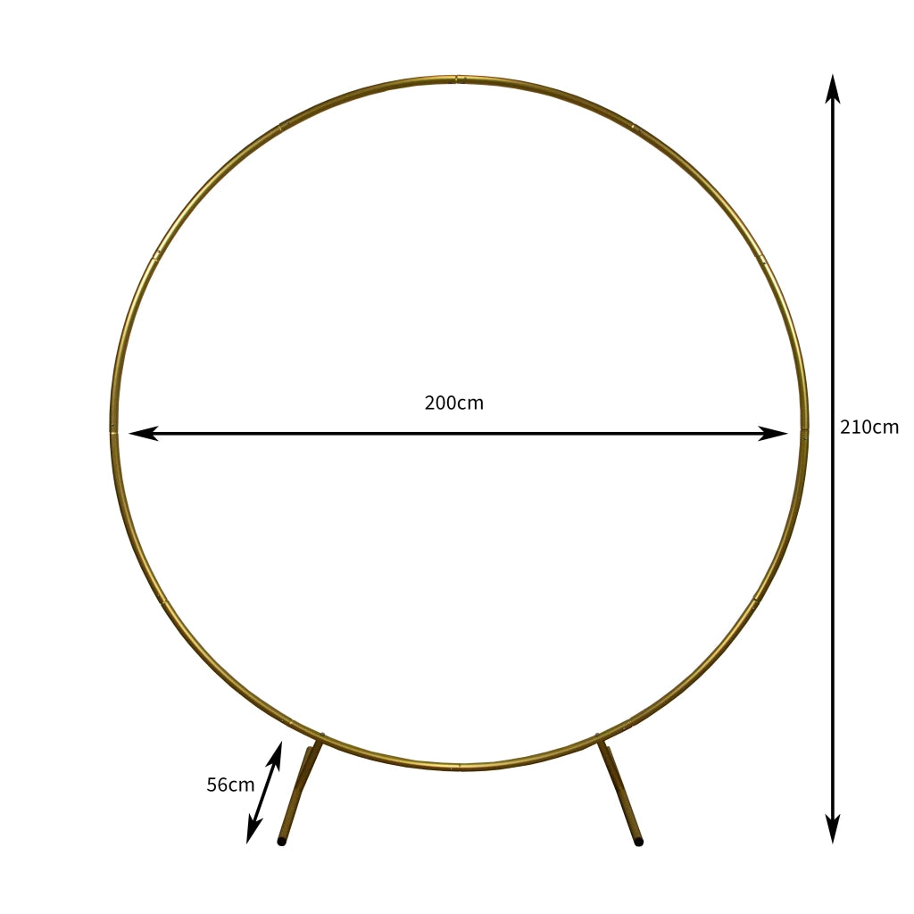 Kit Arco Palloncino Fiori Rotondo 200cm in Metallo Enorme Rimovibile Facile da Trasportare e Riutilizzabile Migliore Decorazione per Matrimoni Nozze Eventi Feste 2M & Fascette GRATIS - Dorato
