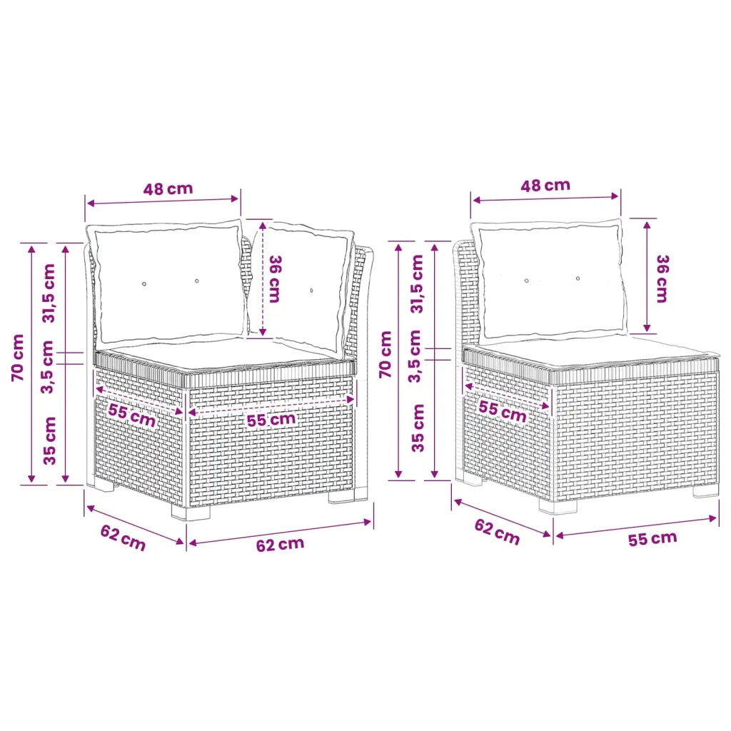 Divano da Giardino 4 Posti con Cuscini Aspetto Rattan PP 3443985