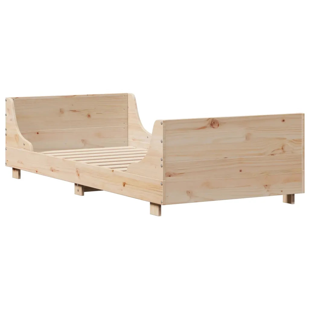 Letto senza Materasso-Struttura Letto 75x190 cm in Legno Massello Pino 222603