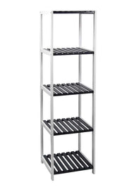 BAMBOO SCAFFALE BICOLOR A 5 RIPIANI 34 X 33 X 140 CM  BIANCO E GRIGIO