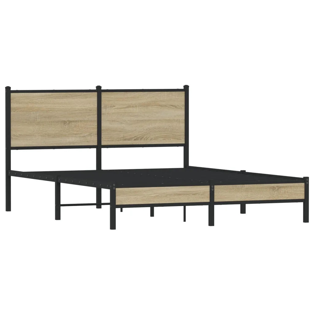 Giroletto senza Materaso in Metallo Rovere Sonoma 140x190 cm 4007868