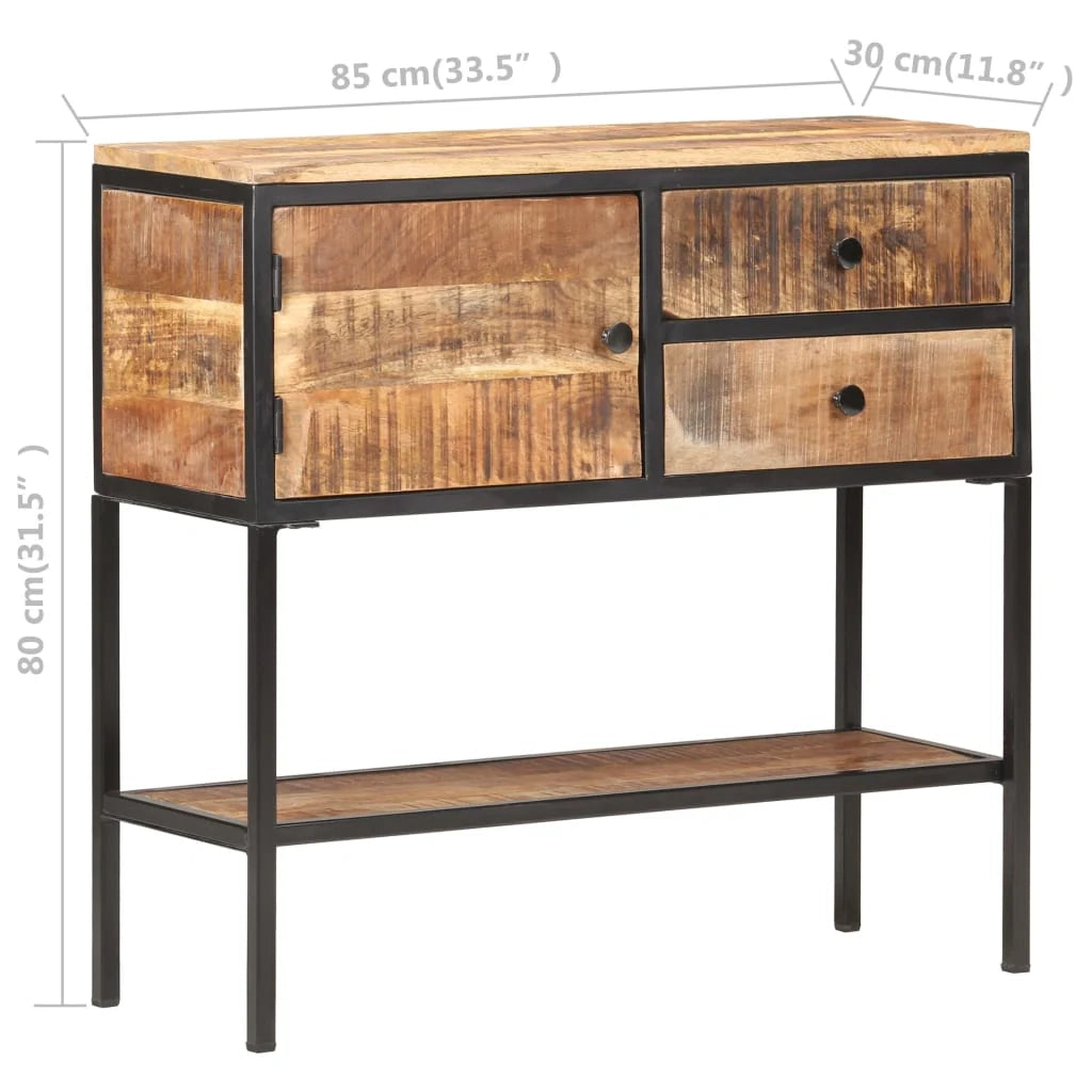Buffet credenza cassettiera armadio mobile contenitore organizer per cucina soggiorno salotto 85 x 30 x 80 cm legno di mango marrone grezzo 02_0029663