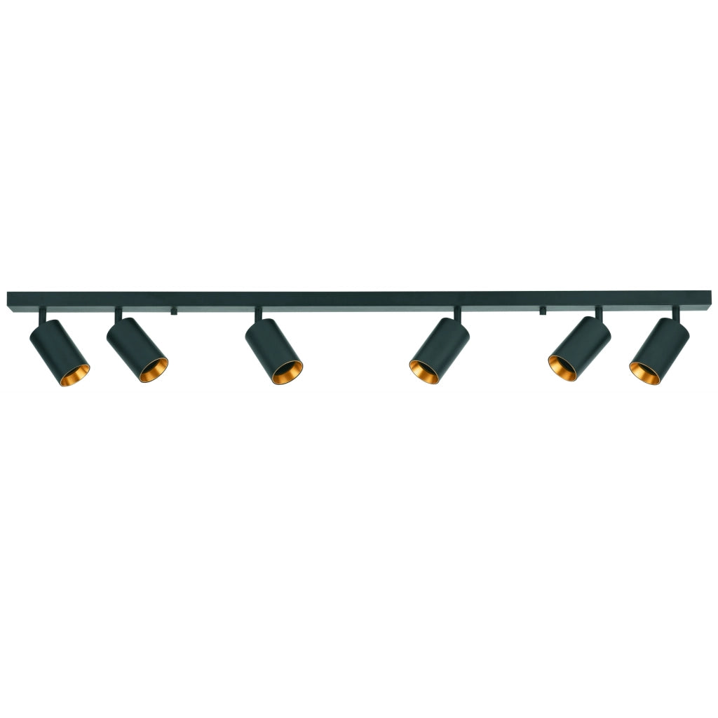 Plafoniera da soffitto 6 faretti GU10 nero/oro Maribel Polux