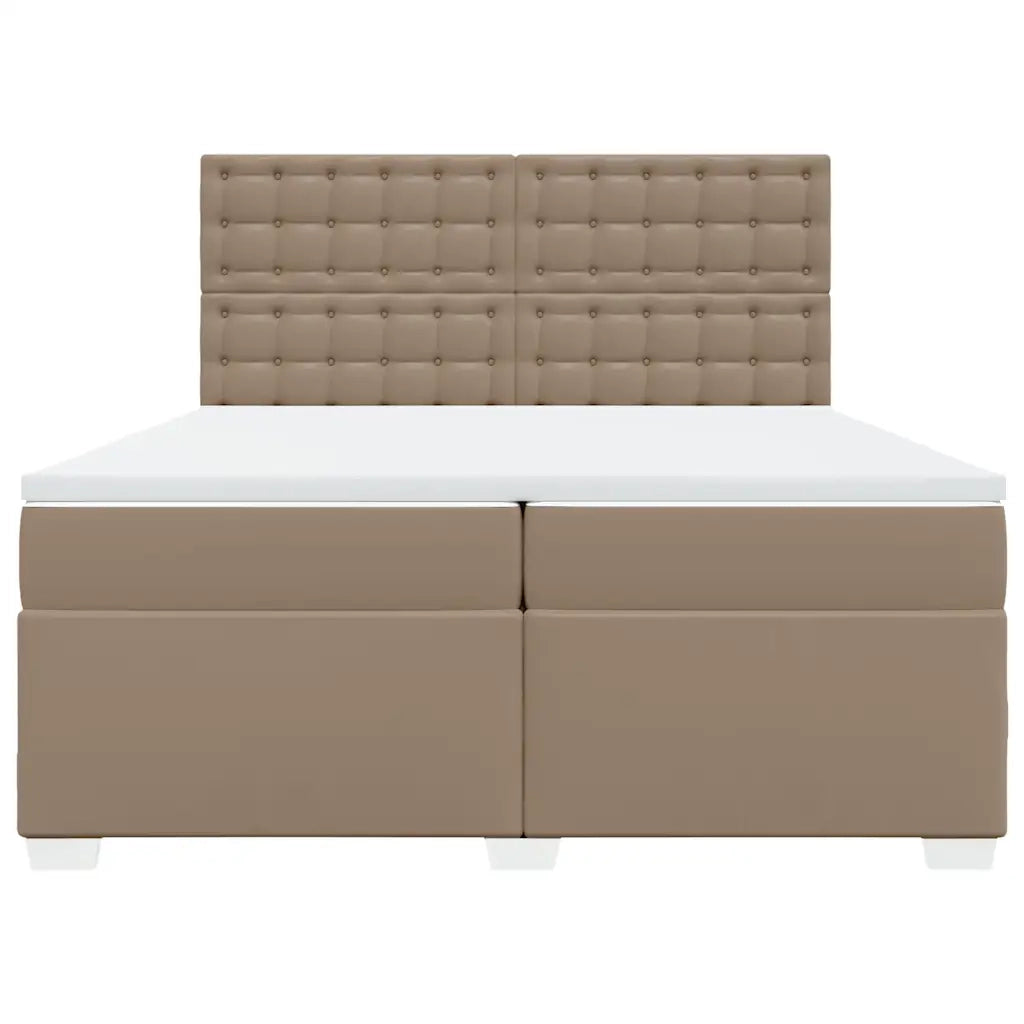Giroletto a Molle con Materasso Cappuccino 200x200cm Similpelle 3290739