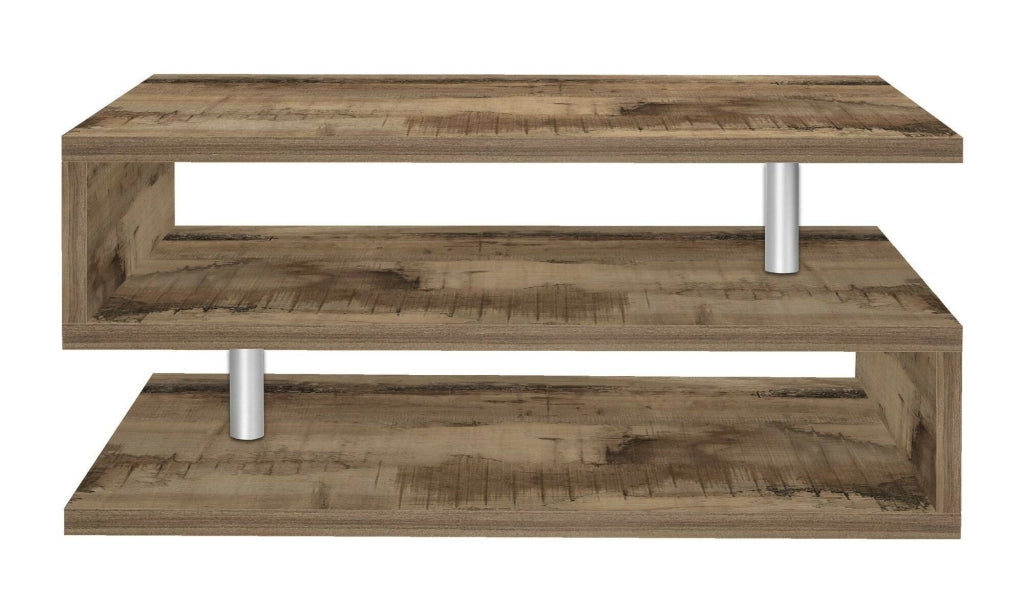 Tavolino da salotto Natalia, Tavolino soggiorno, Mobile portaoggetti basso, Tavolino da caffÒ¨, 90x55h41 cm, Acero