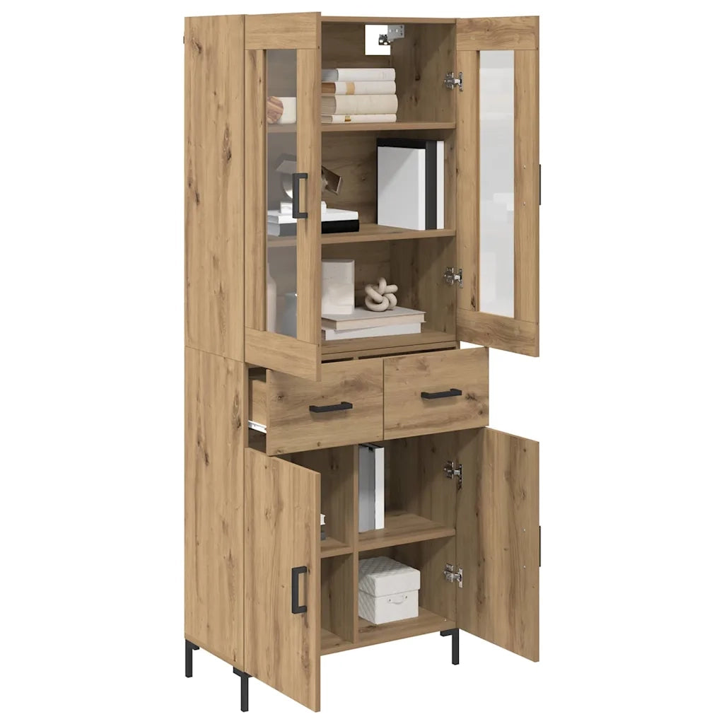Credenza 2 pcs Rovere artigianale Legno multistrato