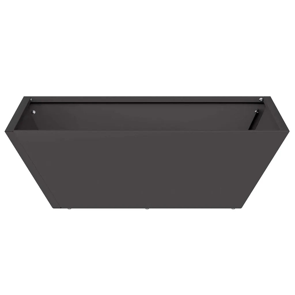 Fioriera da giardino trapezoidale moderna per esterni 50 x 50 x 15 cm in acciaio laminato a freddo nero codice 02_0052382.