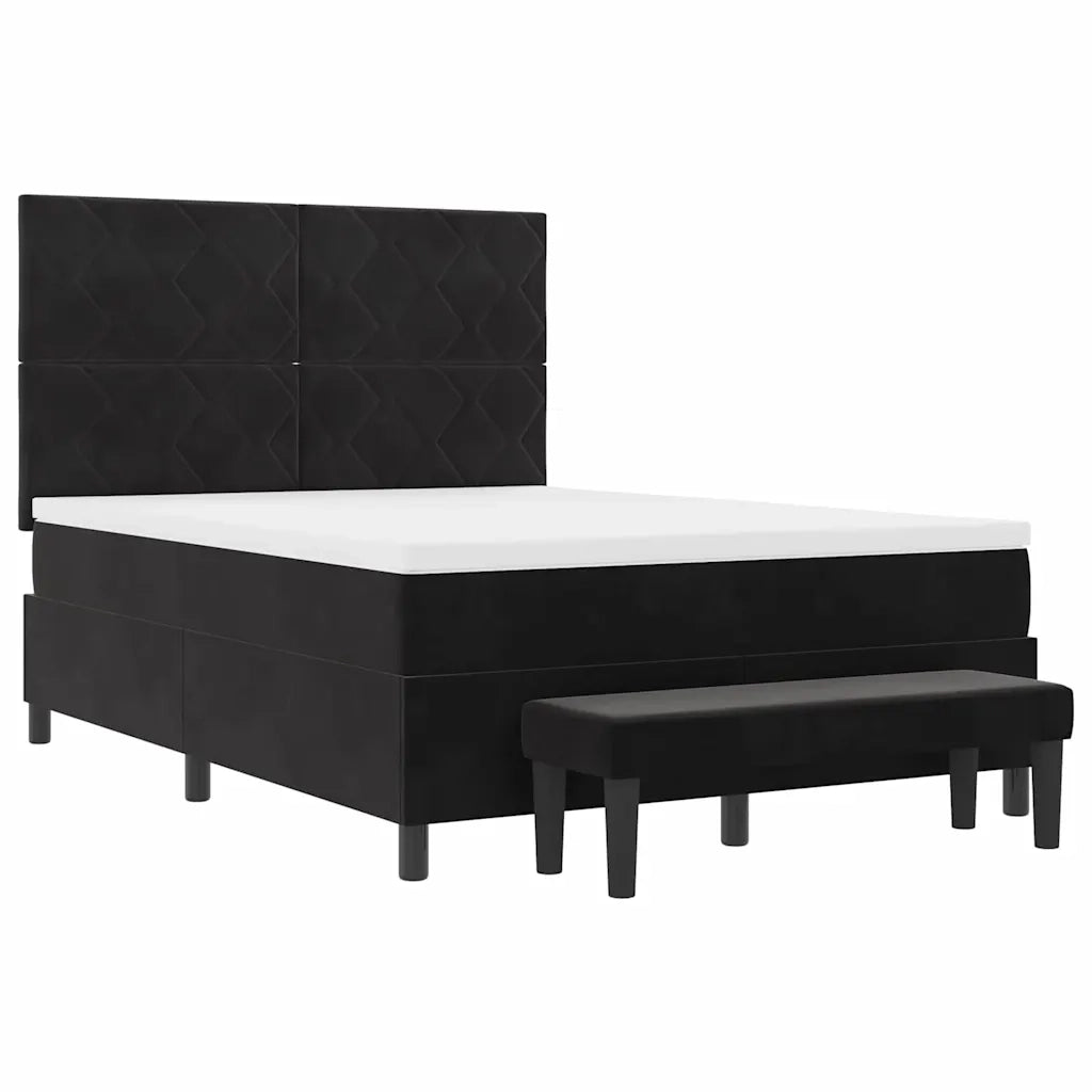 Letto a molle con testiera Nero 200 x 140 cm Velluto 3344584