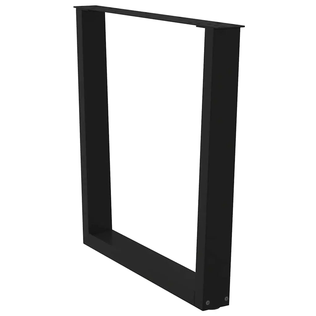 Set di 3 gambe regolabili per tavolo da pranzo a forma di V 80 x 73 cm design moderno acciaio nero 02_0056950