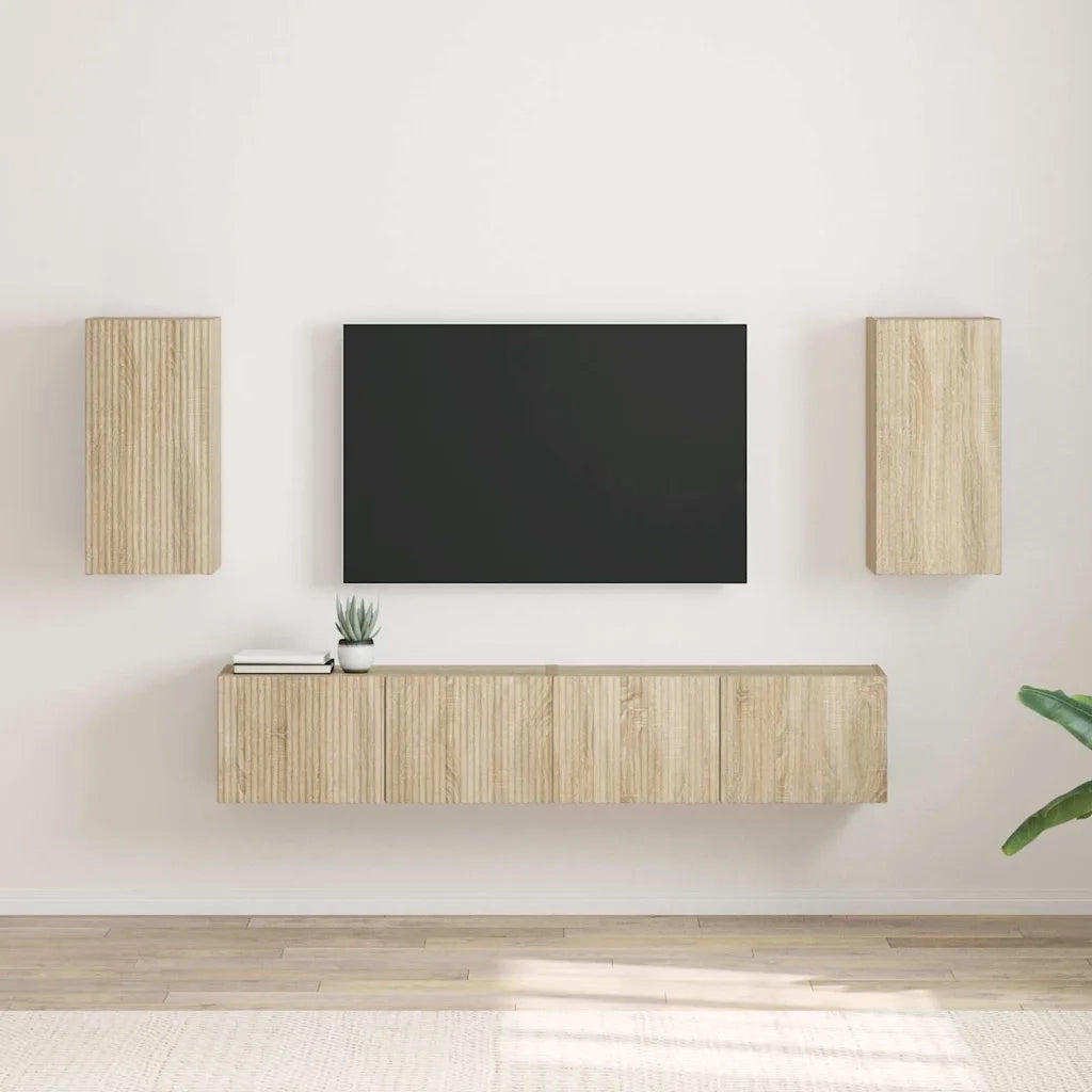 Mobile TV da parete 2 pz-Set di 2 Mobile TV a Muro-Credenza TV Sonoma 30 x 31 x 60 cm