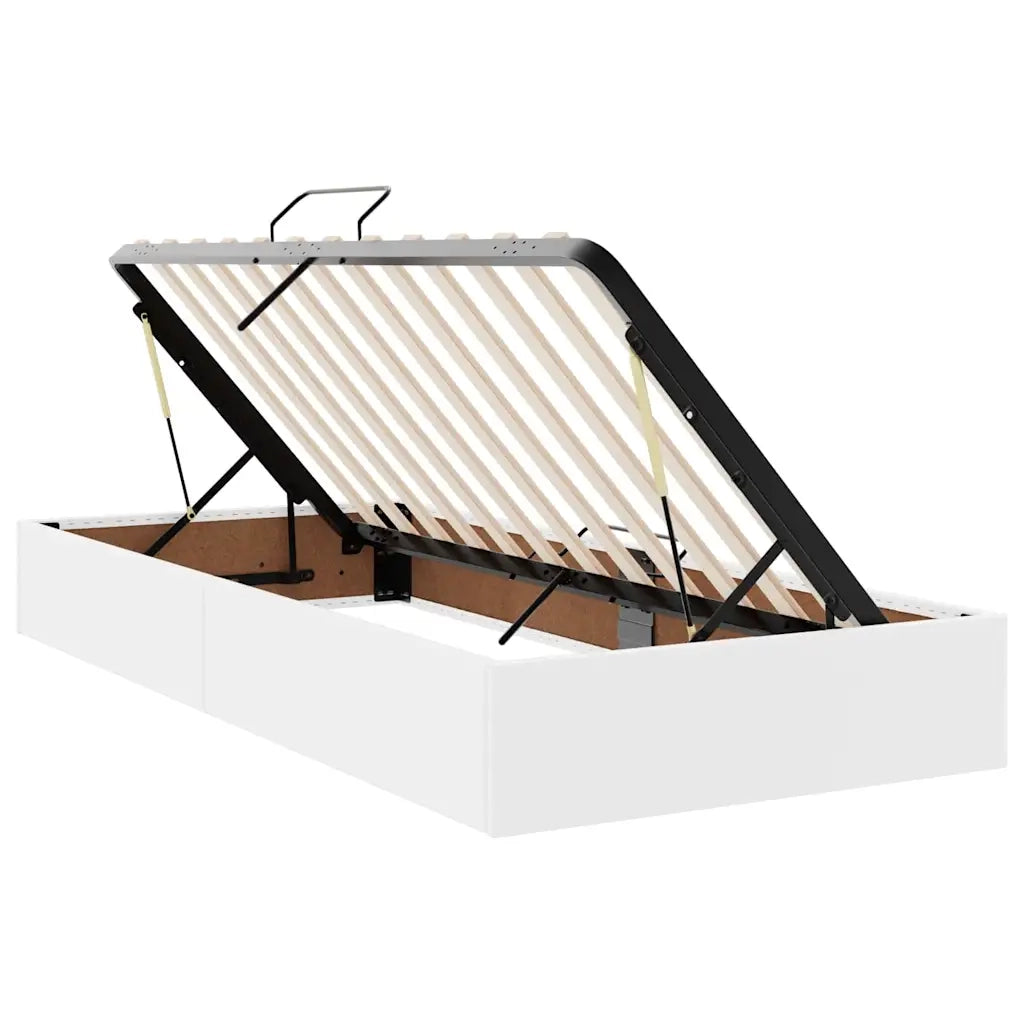 Letto con contenitore e materasso Bianco Puro 180 x 200 cm