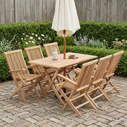 Set di Mobili da Giardino 7 pz Naturale Legno di teak solido 3418861