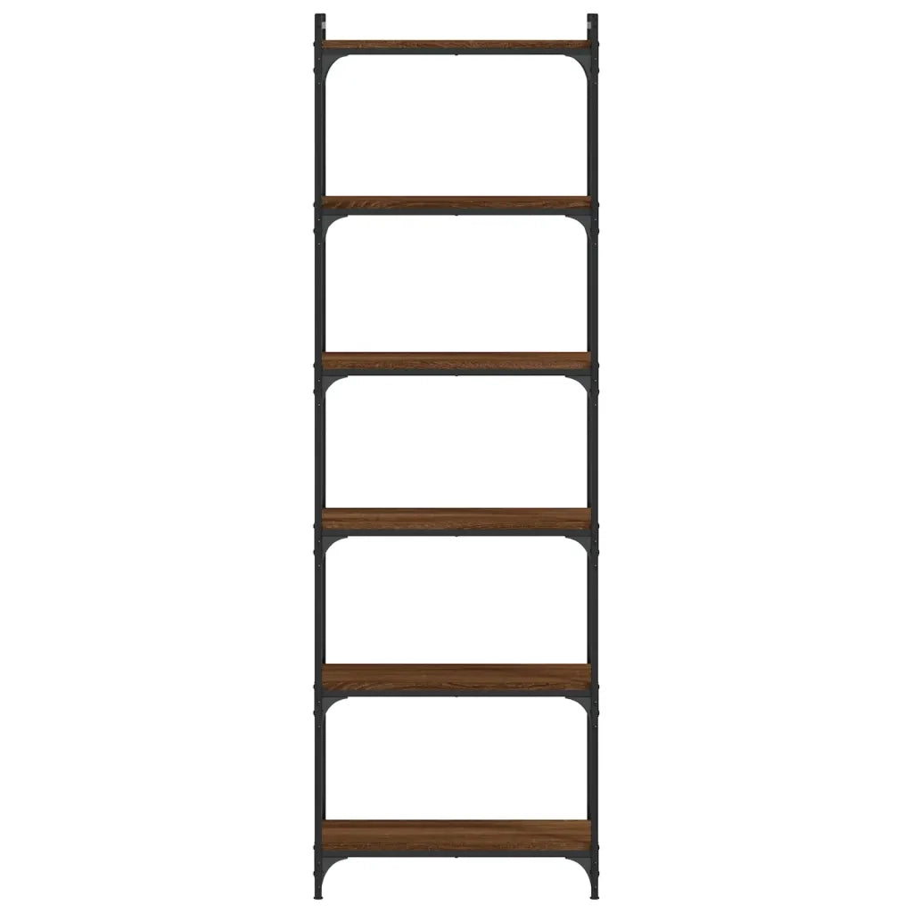 Libreria 6 Ripiani Rovere Marrone 60x30x188cm Legno Multistrato 837666
