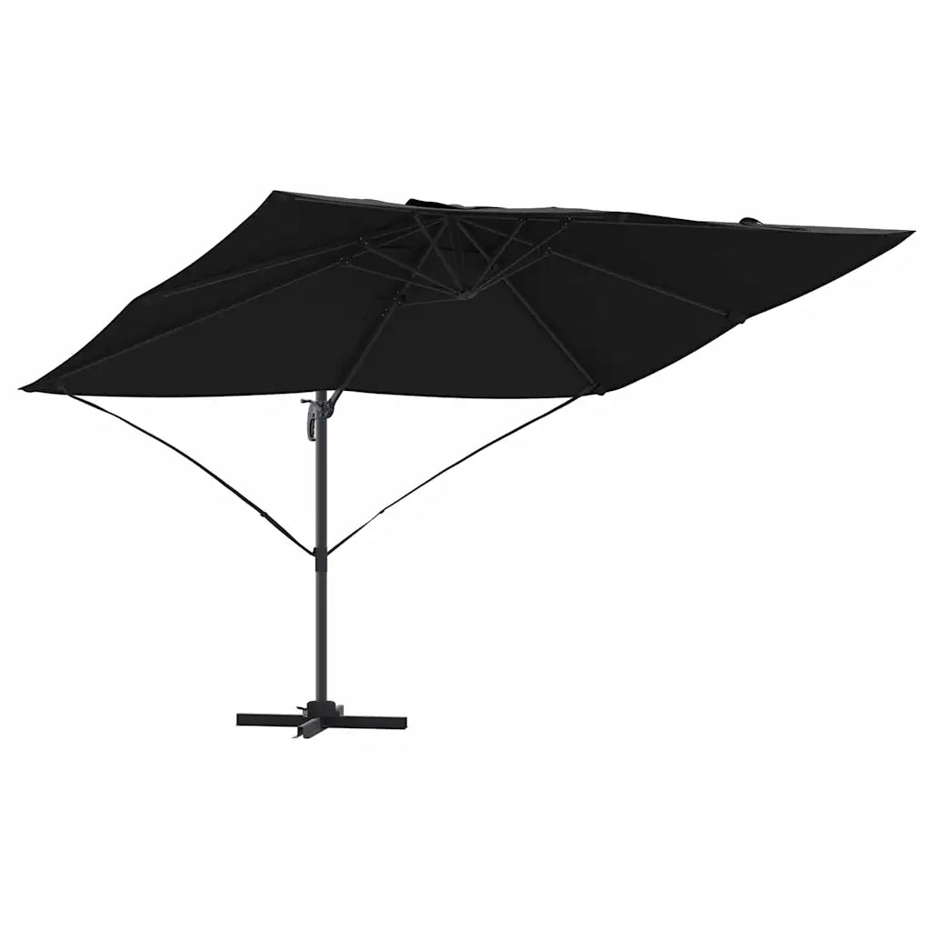 Ombrellone-Ombrello da giardino Nero 351 x 250 x 260 cm Poliestere e Alluminio