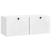 Mobile Porta TV da Muro Bianco Lucido 78,5 x 31 x 30 cm