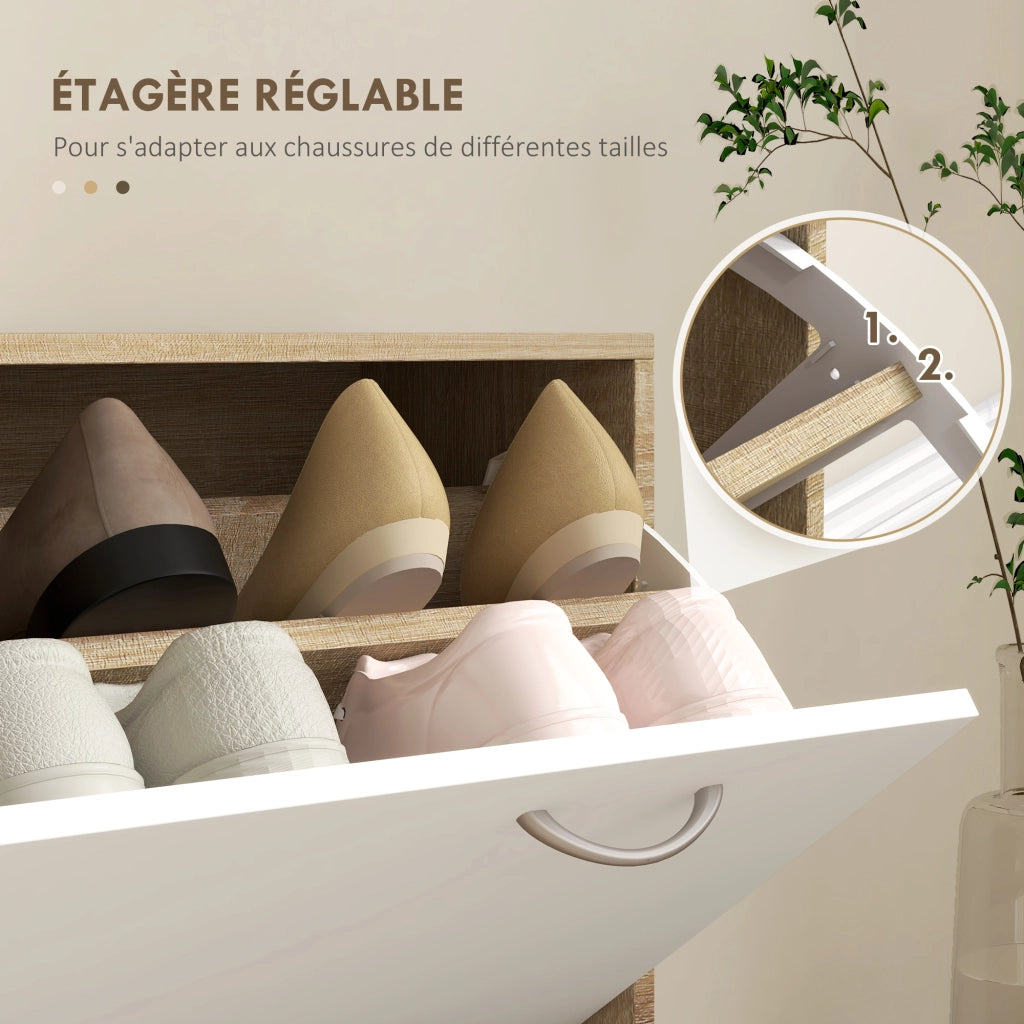 Mobile ingresso con appendiabiti, specchio e panca ¨C zephmum ¨C bianco, legno, 80x30x180 cm