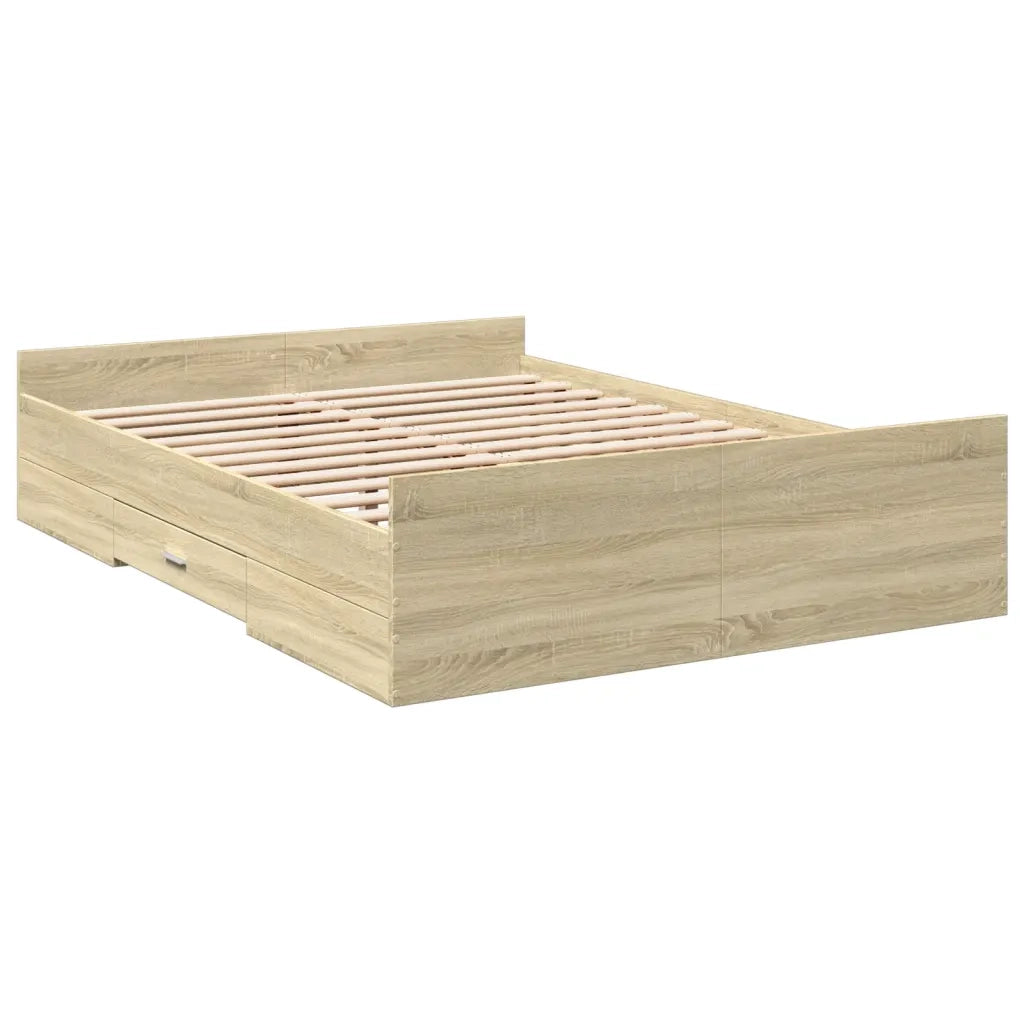 Giroletto Cassetti Rovere Sonoma 120x200 cm Legno Multistrato