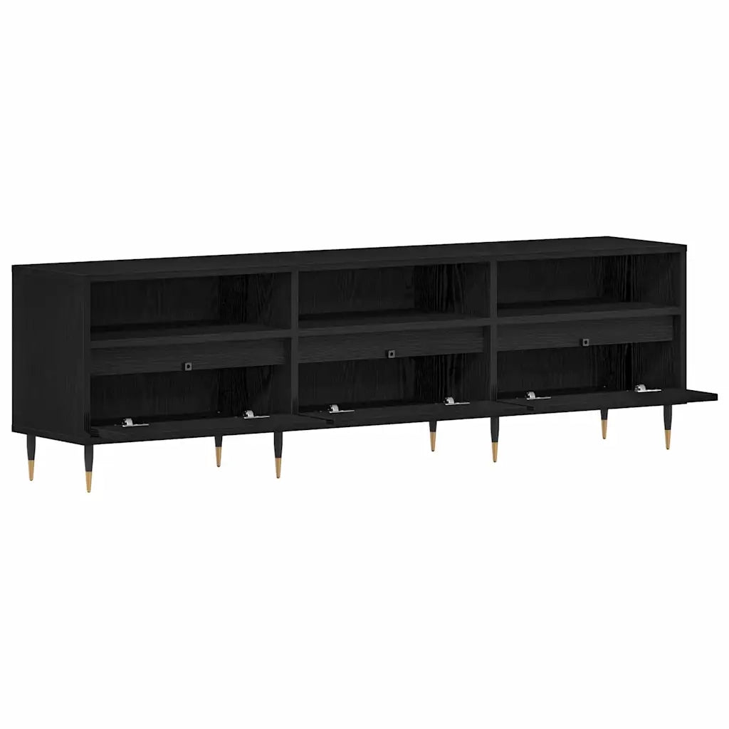 Mobile TV Rovere Nero 150 x 30 x 44,5 cm Legno multistrato 862876