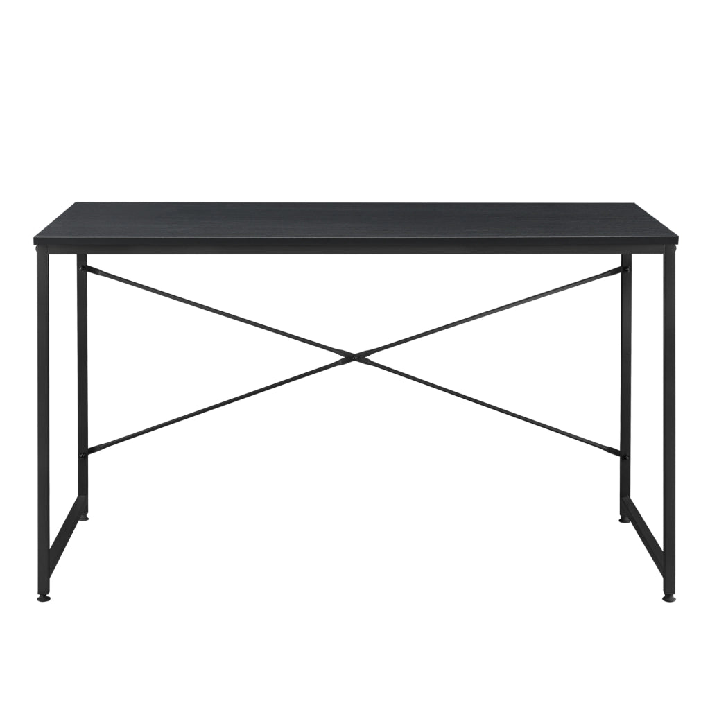 Scrivania Røros con Telaio in Metallo e Piano da 120 x 60 cm - Nero [en.casa]