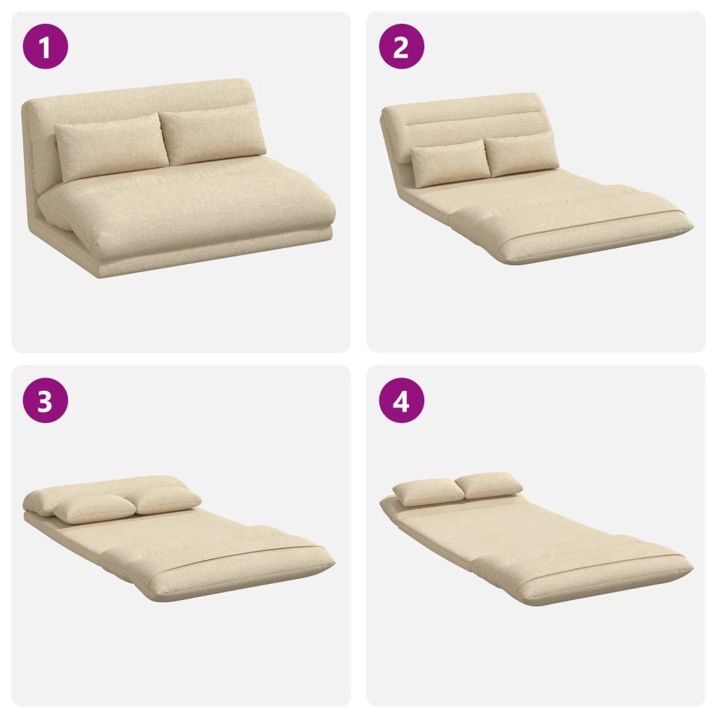 Sedia a pavimento regolabile Crema Tessuto