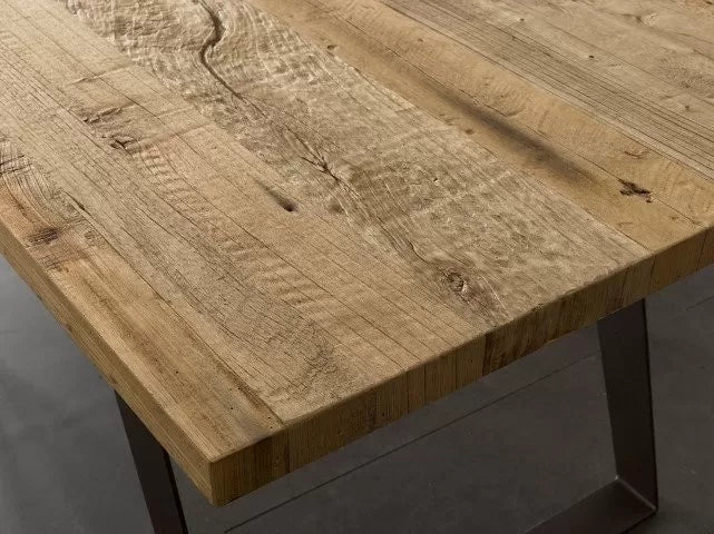 Tavolo fisso rettangolare  legno massello ontano (ga001) - Mobili 2G