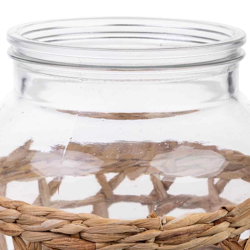 Vaso in vetro rivestito in fibre naturali D12x16h cm