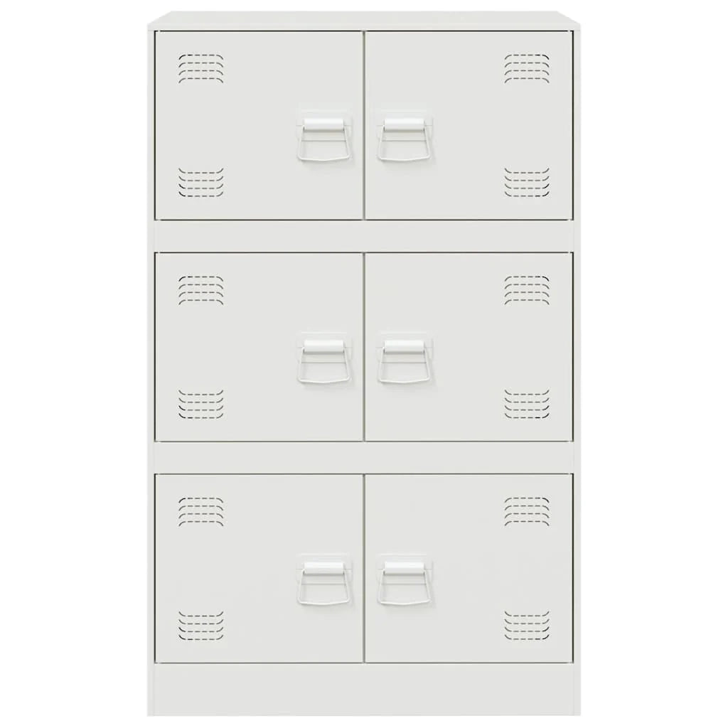 Buffet credenza cassettiera armadio mobile contenitore organizer per cucina soggiorno salotto 67 x 39 x 107 cm acciaio bianco 02_0030385