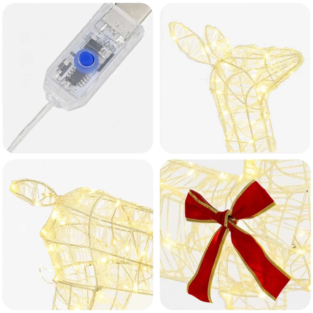 Renna di Natale 3D LOVIISA 110 LED Bianco caldo 42049641