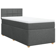 Letto singolo | Letto per adulti | Giroletto a Molle con Materasso Grigio Scuro 80x200 cm Tessuto