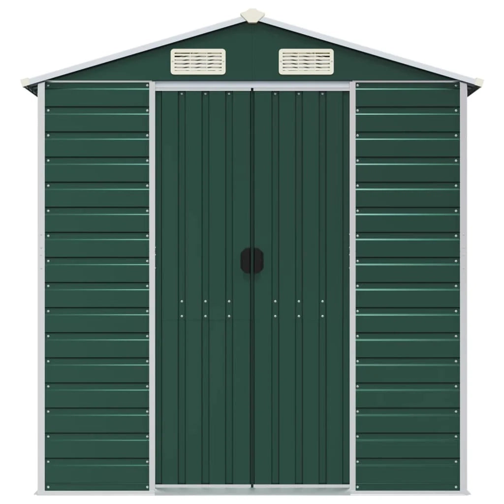 Casetta da giardino cabina ripostiglio casetta da esterno robusta casetta per attrezzi 191 x 810 x 198 cm acciaio zincato verde 02_0022355