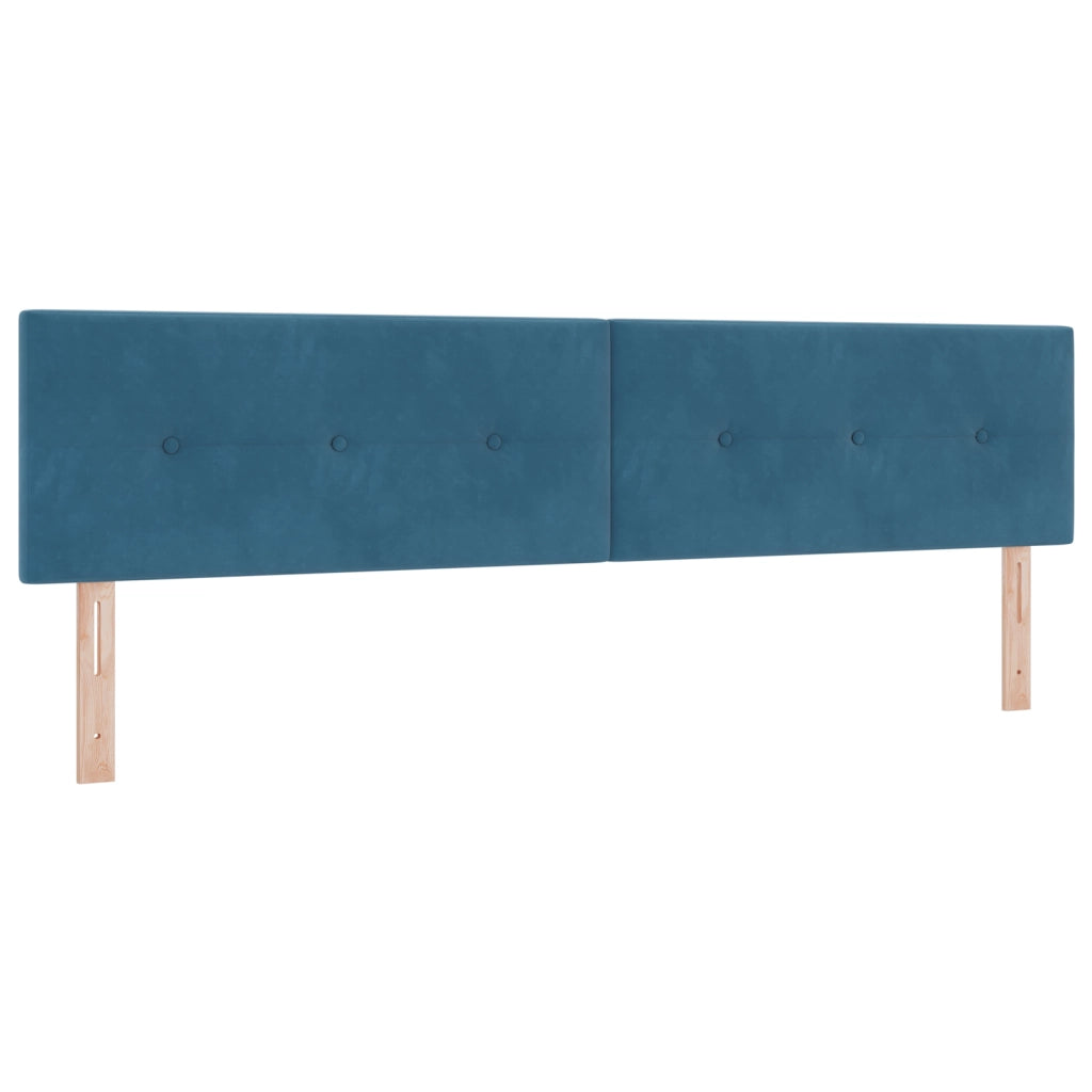 Testata LED  Con Bottoni Trapuntati Blu Scuro 100 cm Velluto