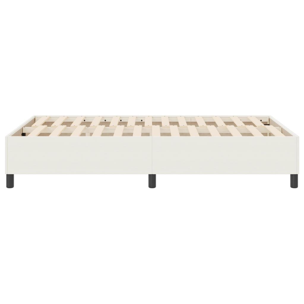 Letto Box Spring Crema Piccolo Matrimoniale Tessuto Corduroy