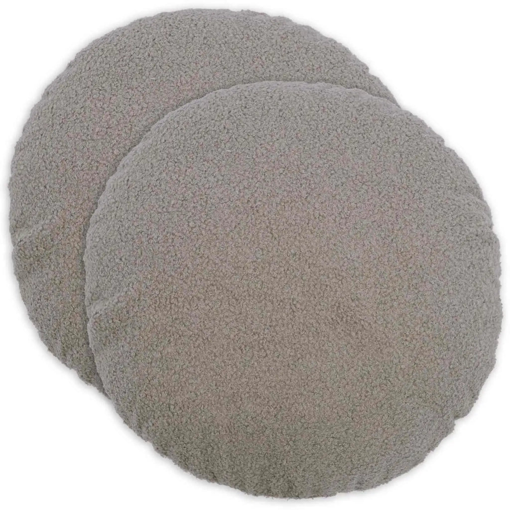 Federa 2 pcs HEERLEN Grigio Chiaro Ø 60 cm Bouclé 922941