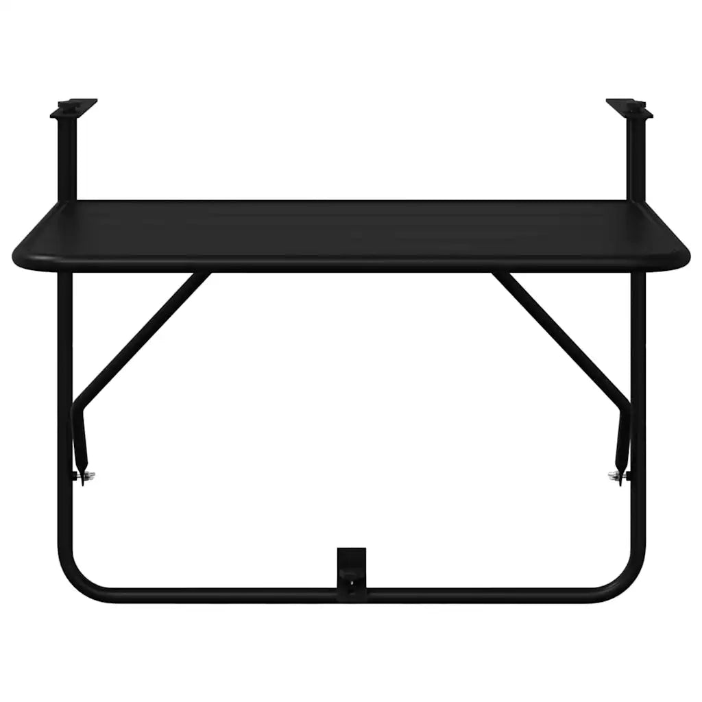 Tavolo Appeso da Balcone Nero 60 x 39 x 65 cm Acciaio 42008075