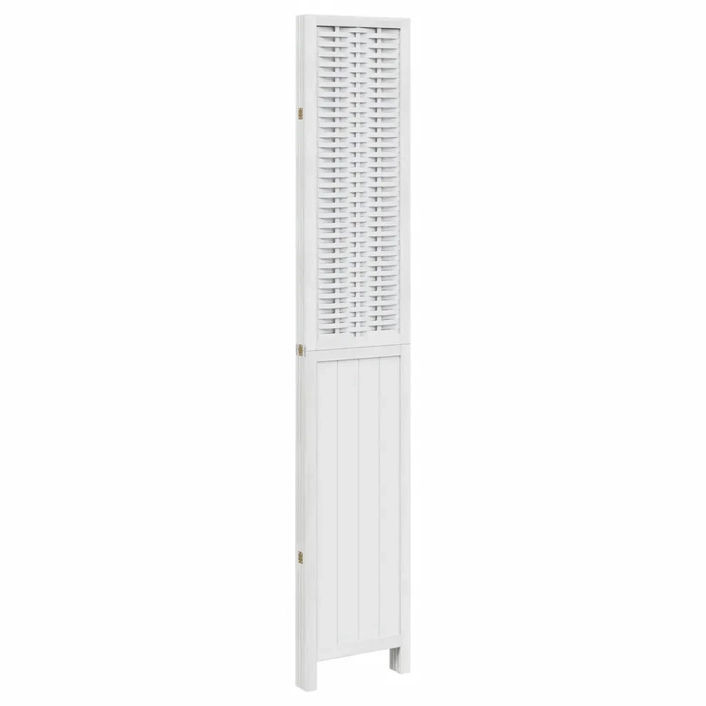 Divisorio Ambienti 4Pannelli Bianco Legno Massello di Paulownia 358724