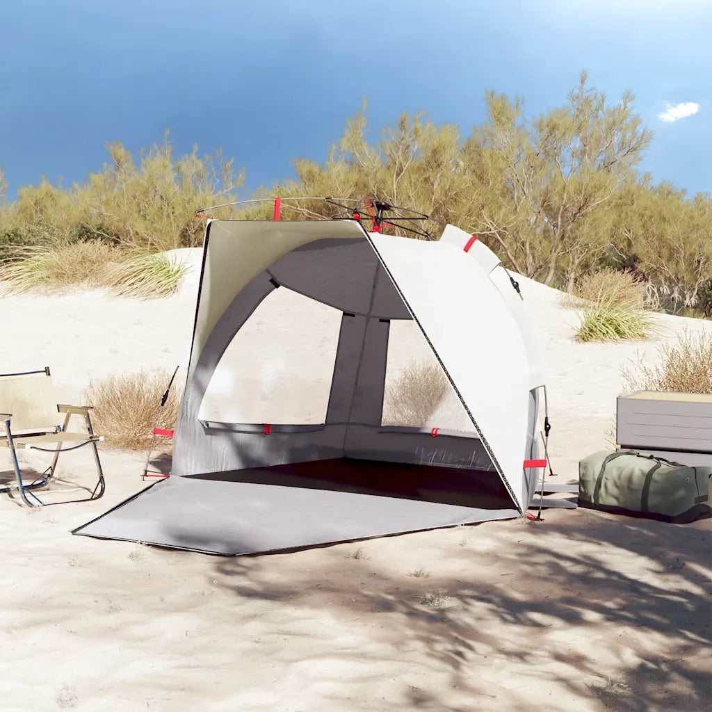 Tenda da Spiaggia 2 Persone-Tenda da campeggio Grigio Rilascio Rapido Impermeabile 950698