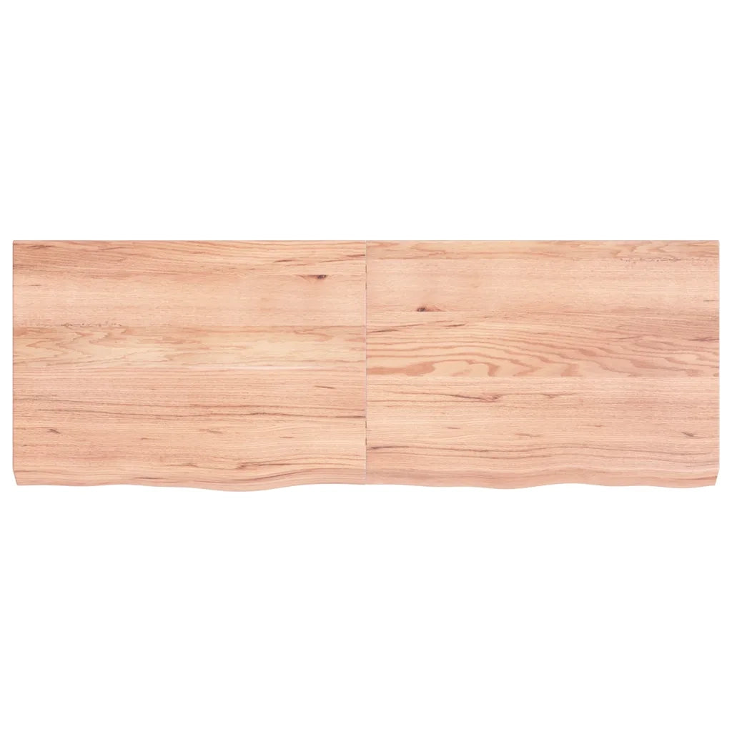 Piano Bagno Marrone 140x50x(2-6) cm Legno Massello Trattato 3156150